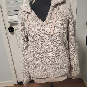 Alter'd State Cozy Cream/tan Sherpa Hoodie